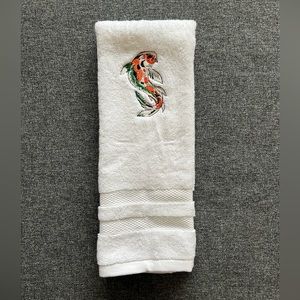Embroidered Koi Kitchen or Bathroom Hand Towel
